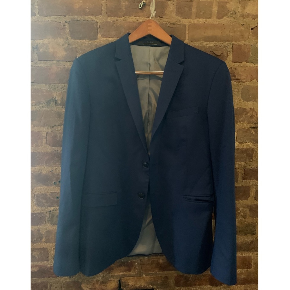 Suit sport double vent blazer jacket in vibrant blue